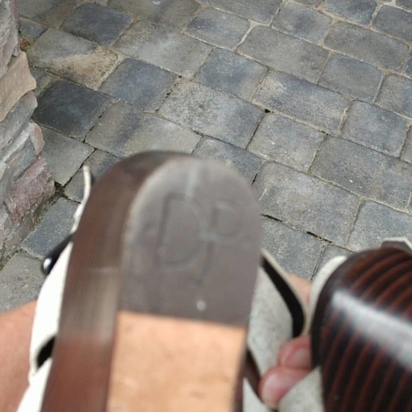 Donald J Pliner Metallic Suede Wedge Sandal - Picture 7 of 8